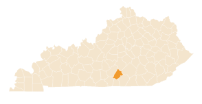 Map of Kentucky with county highlighted