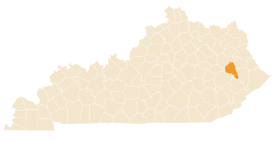 Map of Kentucky with county highlighted